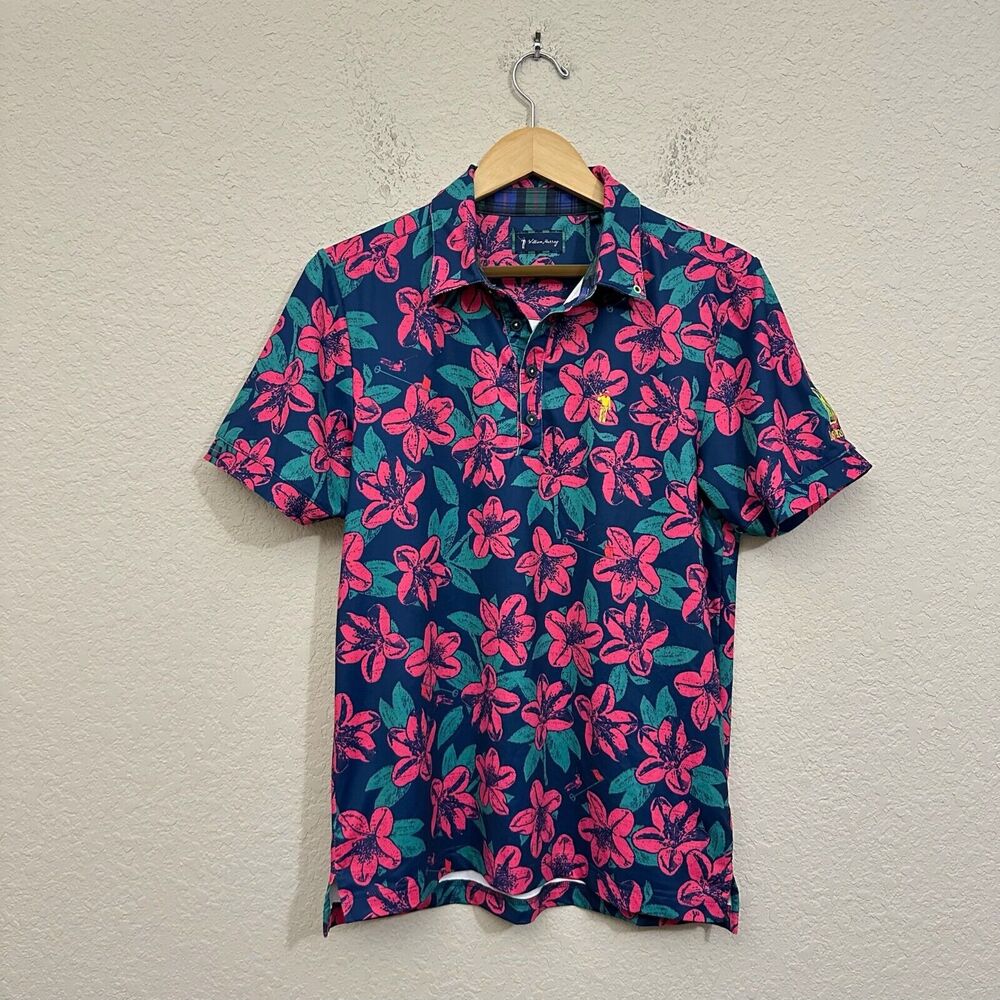 WILLIAM MURRAY Remastered Polo Shirt Multicolor Floral Golf Performance